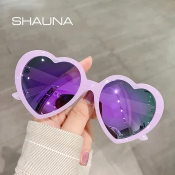 Металлическая петля SHAUNA, женские солнцезащитные очки в форме сердца ярких цветов, Модные поляризованные оттенки UV400