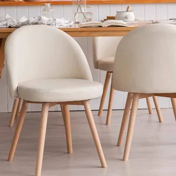 Кухня Красивые обеденные стулья Современные скандинавские обеденные стулья из искусственной кожи в европейском стиле Роскошные Белые шезлонги Мебель для зала