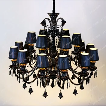 Черная хрустальная люстра, люстра в форме свечи, лампы для бара, столовой, спальни, бара и гостиной
