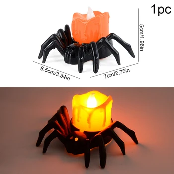8-сантиметровая светодиодная светящаяся свеча-паук с подсветкой, украшения на Хэллоуин для дома / классного стола, центральные элементы декора на Хэллоуин