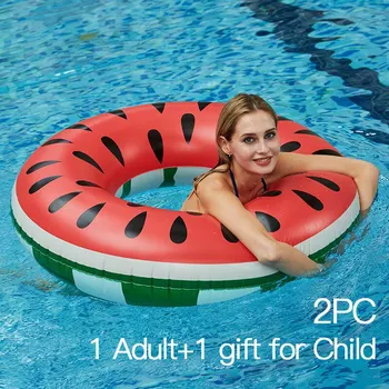 Кольцо для плавания с рисунком Арбуза для взрослых и детей, 2 шт., Надувной матрас, Плавающее кольцо для бассейна, Летний бассейн, игрушки для пляжных вечеринок,