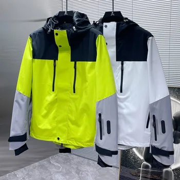 Осенне-зимняя новинка 2023, мужская куртка с капюшоном, модный повседневный стиль, высококачественная водонепроницаемая ткань, уличная куртка Hardshell