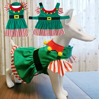 Рождественский наряд для собак, рождественское платье для собак, рождественские юбки для щенков с милым лосем, Рождественская одежда для кошек, костюм для маленьких средних собак и девочек