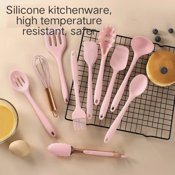 Не содержит BPA Силиконовая Кухонная Утварь Силиконовые Кухонные Принадлежности Инструмент Для Приготовления Пищи Набор Кухонных Инструментов из 10