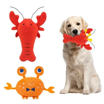 Delysia King 1, жевательная игрушка для домашних животных, плюшевая игрушка для кошек и собак, Милый омар, Краб, игрушка для собак, Пищащая игрушка, звуковая игрушка