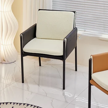 Кожаное кресло в скандинавском стиле для гостиной с роскошными металлическими ножками, офисные стулья для спальни, обеденный стол для гостиной, туалетный столик Silla Escrditorio Home Decor