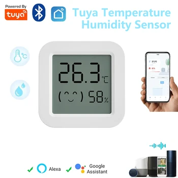 Пульт дистанционного управления С гигрометром Bluetooth, Термометром влажности, цифровым дисплеем, совместимым с Tuya, мини-датчиком