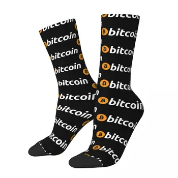 Носки Bitcoin с 3D принтом для мальчиков и девочек до середины икры