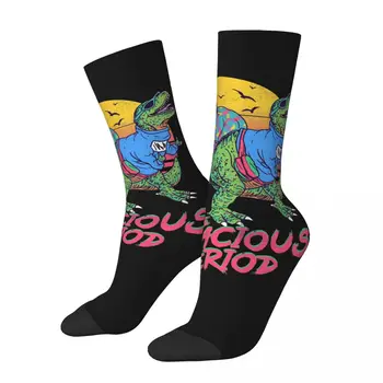 Счастливые Забавные Мужские компрессионные Носки The Bodacious Period Vintage Harajuku Dinosaur Dinosauria Animal В стиле Хип-Хоп Повседневный Экипажный Носок