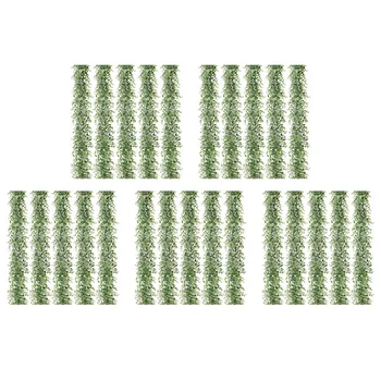 25 Упаковок 30-футовых искусственных эвкалиптовых гирлянд, искусственных зеленых Лоз, искусственных Подвесных растений для арки на фоне Свадебного стола
