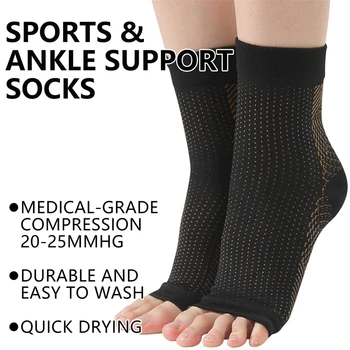 Ортопедические компрессионные носки для мужчин и женщин, 1 пара мужских носков для поддержки голеностопного сустава, женские носки-тапочки большого размера От отекающего подошвенного фасцита