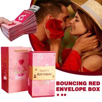 Подарочная коробка с сюрпризом —создаем самую удивительную прыгающую коробку, красную складную коробку, коробку-конверт, Бумажные подарки своими руками, Подарочный сюрприз Q5G5
