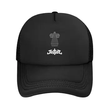 Изготовленная на заказ белая бейсболка Justice Cross для мужчин и женщин, дышащая шляпа дальнобойщика, уличная одежда