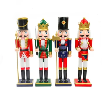 Красные и белые щелкунчики, деревянная фигурка солдата, игрушки, Рождественские украшения G2AB