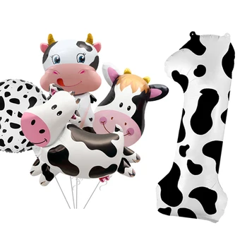 40-дюймовый фольгированный цифровой шар с принтом коровы, гирлянда, арка, декор для вечеринки с Днем рождения, Дети, взрослые, Детский душ, Юбилейные воздушные шары