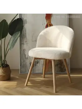 Скандинавский комод, стул для макияжа, спинка для домашней спальни, дизайнерский легкий роскошный стул для макияжа, чистый красный стул для дизайна ногтей ins