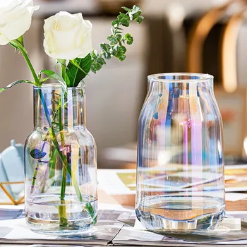 Стеклянные маленькие вазы с высокой эстетической ценностью, креативная вставка в вазу, ретро-украшение дома, ощущение роскоши для ваз