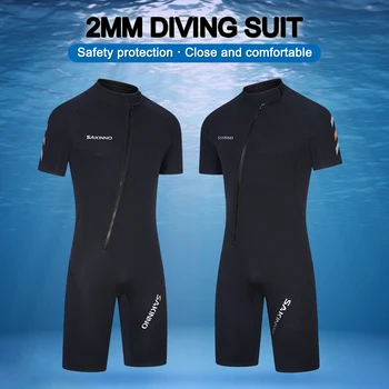 Мужской гидрокостюм для коротышек 2 мм/3 мм, эластичный цельный водолазный костюм, удобный для подводного плавания, серфинга, принадлежностей для водных видов спорта на открытом воздухе