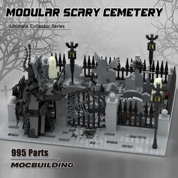 Модульные строительные блоки MOC Scary Cemetery Архитектура Технология Коллекция Кирпичей Демонстрация моделей Игрушки Рождественские Подарки