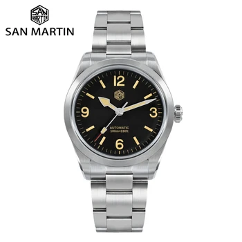 Лучшие Мужские Спортивные часы бренда San Martin 36mm Fashion Explore NH35 Мужские Автоматические Механические Наручные Часы Sapphire 10Bar BGW-9 Luminous