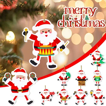 Рождественская Елка Подвески Пряничный Человечек Санта Клаус Веселое Рождественское Украшение 2023 года для Дома Navidad Рождественский Подарок Новый Год 2024