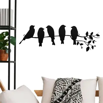 Настенное искусство с металлической птицей, декор в деревенском стиле, настенный знак, силуэт птицы для балкона, сада, домашнего декора.
