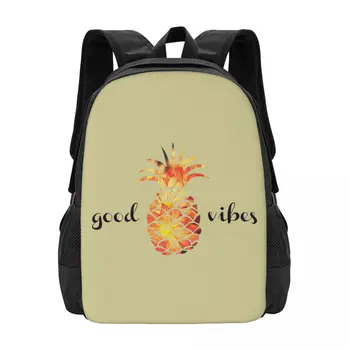 The Pineapple Good Vibes Простая стильная студенческая школьная сумка, водонепроницаемый повседневный рюкзак большой емкости, дорожный рюкзак для ноутбука