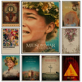 Постеры фильма Midsommar из крафт-бумаги Retor, Винтажный плакат для домашнего декора бара, художественные наклейки на стены