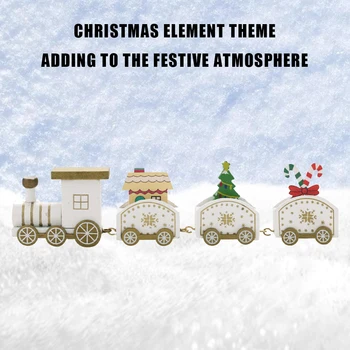 Деревянные креативные украшения на столешнице, милая игрушка-модель поезда, фигурка оленя, Санта-Клаус, Снеговик, поделки