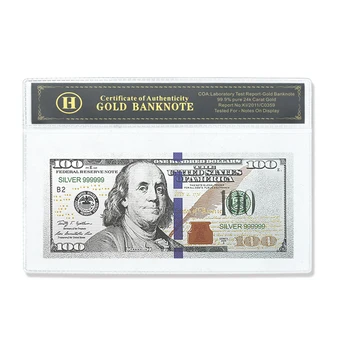 Серебряная банкнота в долларах США номиналом 100 и предметы коллекционирования в виде ракушек, Сувенирные художественные поделки, Невалютные Памятные Подарки