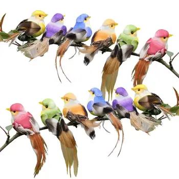 Искусственные птицы для украшения, реалистичная мини-птичка из искусственной пены, 12 шт., имитация птичьих украшений, поделки своими руками для домашнего сада