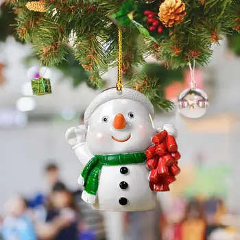 Трехмерное рождественское украшение, украшение на окно, Очаровательные украшения для Рождественской елки своими руками 2023, кукла-подвеска в виде снеговика на Рождество