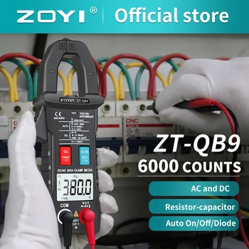 ZOYI ZT-QB9 Цифровой Клещевой Измеритель Профессиональный Мультиметр на 6000 Отсчетов AC DC 600A Ом Емкость Температура Автоматический Диапазон Вольтметр Амперметр