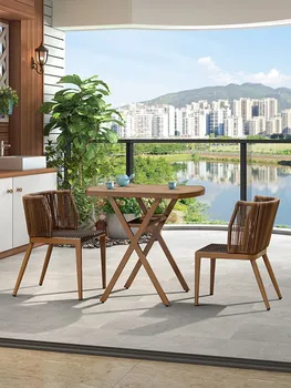 Чайный столик в стиле панк, комбинация чайного столика и стула на балконе, маленький семейный журнальный столик в гостиной для дома