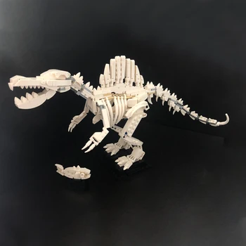 Gobricks MOC Набор строительных блоков со скелетом динозавра спинозавра, Ископаемый Скелет динозавра, Обучающие кирпичные игрушки для детей в подарок