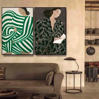 Абстрактные линии фигуры, плакат Софии Линд, Самоклеящаяся художественная наклейка из крафт-бумаги в стиле ретро, Винтажная декоративная роспись для кафе 