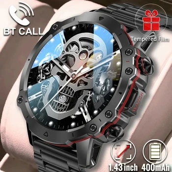 2023 Новые умные часы, мужские Bluetooth-звонки, мобильный мониторинг сердечного ритма на Android IOS, спортивные водонепроницаемые круглые умные часы с диагональю 1,43 дюйма