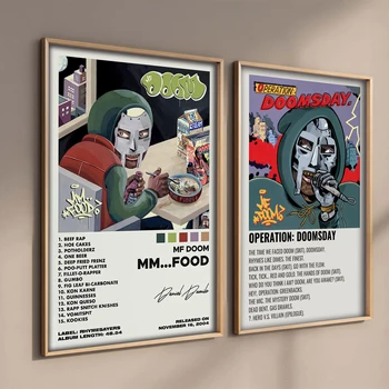 Известный американский Хип-хоп Певец Mf Doom Плакат Обложка Музыкального Альбома Холст Картина Печать Изображения Для Комнаты Комиксов Искусство Домашнего Декора Стен