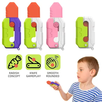 3D нож Gravitys, морковный нож, Декомпрессионная нажимная карта, Маленькая игрушка, 3D печать, Морковный нож Gravitys, взрослые, детские игрушки-непоседы