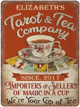 Персонализированные жестяные вывески чайной компании Tarot, винтажный рекламный принт, забавная металлическая вывеска в стиле ретро, винтажный плакат, настенное искусство для кухни