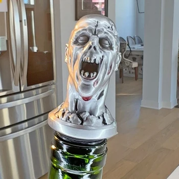1 ШТ Винная наливка Zombie Head из сплава серебра + силикон Для наливки Zombie Head Идеально подходит для любого любителя ужасов.