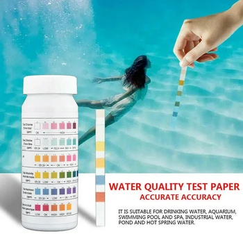 Тест-полоски 6 В 1, бумажный тестер PH для горячей ванны с погружением в хлор, 50 тест-полосок для бассейна, тест для плавания в воде, тест StripTest Pap