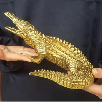 Скульптура из латуни, изысканные украшения, редкий крокодил, бронзовые изделия из металла