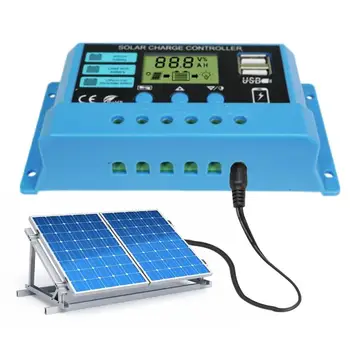 Солнечный контроллер заряда Регулятор панели солнечных батарей 12 В/24 В с регулируемым ЖК-дисплеем Солнечный регулятор Контроллер заряда Несколько