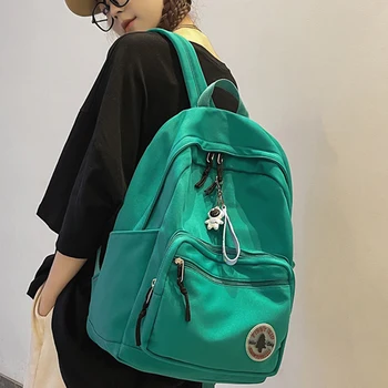 Большой рюкзак для женщин-подростков, повседневный школьный рюкзак, вместимость, нейлоновые сумки для колледжа, студенческие путешествия, Модный рюкзак для девочек, водонепроницаемый