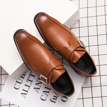 Винтажная Классическая мужская обувь из натуральной кожи, деловые туфли на низком каблуке, туфли для банкета, универсальная повседневная обувь для офиса