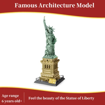 Уличная сцена микрогорода Статуя Свободы Всемирно известный архитектурный конструктор odel Liberty Набор для творчества Детские игрушки