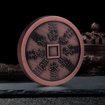 Круглая монета из китайской меди в стиле ретро для украшения в стиле фэн-шуй