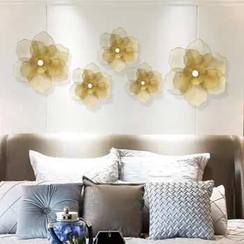 Украшение спальни в виде кованого железного цветка, настенное украшение в виде металлического цветка, Подвеска в гостиной на стене