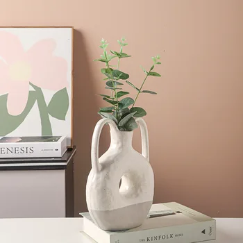 Европейская ажурная керамическая ваза Гидропонная Цветочная композиция Украшение гостиной Ваза для сухих цветов Украшение спальни Офиса